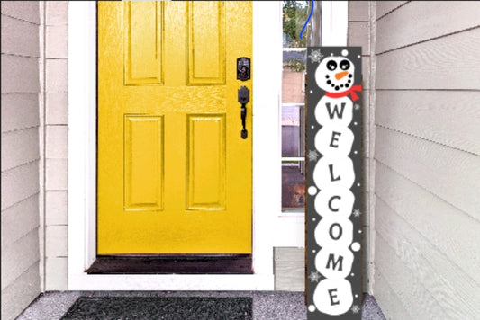 Snowman Welcome Sign for Front Door | Winter Porch Decorations | Outdoor Christmas Décor